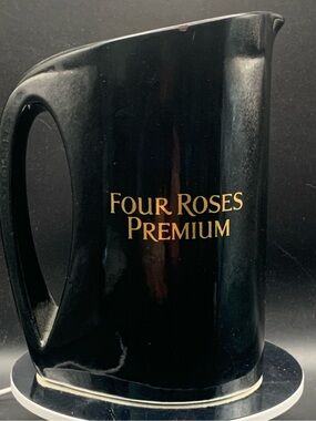 Vintage Four Roses Premium American Whiskey Ceramic Pitcher Jug Grain Neutral